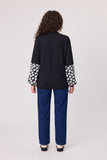 Classified Daisy Print Sleeve Top - Black
