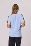 Haven Lace Trim Tee - Pale Blue