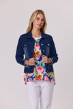 Denim Jacket Pearl Trim