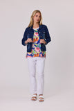 Denim Jacket Pearl Trim