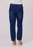 Knit Denim 7/8 Pant Pearl Trim