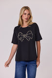 Pearl Bow T-Shirt - Black