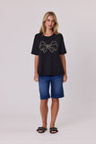 Pearl Bow T-Shirt - Black