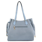 Milleni Blue Croc-Embossed Handbag