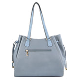 Milleni Blue Croc-Embossed Handbag