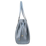 Milleni Blue Croc-Embossed Handbag