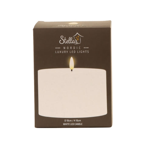 White Pillar LED Candle - Small