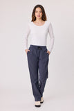 Democracy Cleo Stripe Trim Pant - Navy