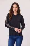 Democracy Tilda Side Tape Top -Black