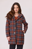 Democracy Hooded Coat - Charcoal/Rust