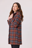 Democracy Hooded Coat - Charcoal/Rust