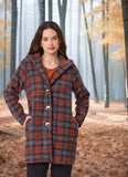 Democracy Hooded Coat - Charcoal/Rust
