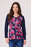 Democracy Tessa Knit Top - Navy