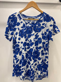 Linen knit tee - Blue Floral