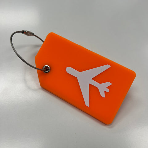 Silicone Luggage Tag - Bright Orange