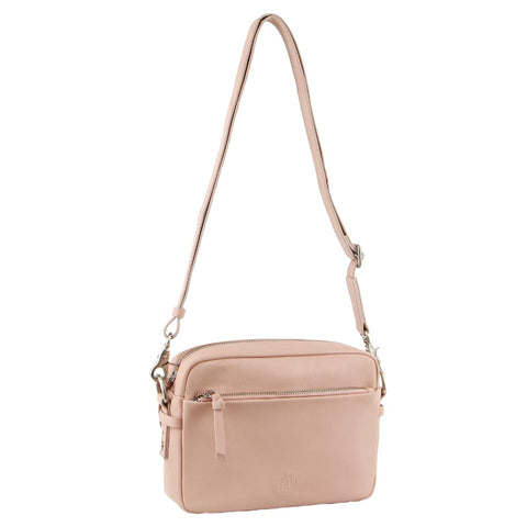 Leather Ladies Cross-Body Bag - Blush