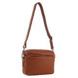 Leather Ladies Cross-Body Bag - Tan