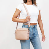 Leather Ladies Cross-Body Bag - Blush