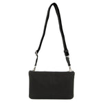 Leather Ladies Cross-Body Handbag - Black