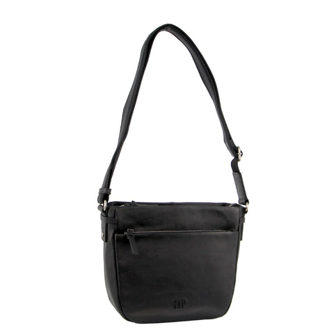 Leather Cross-Body Handbag - Black
