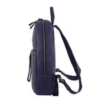 Leather Travel/Computer Backpack - Navy