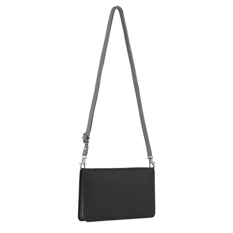 Leather Wallet/Organiser Bag - Black