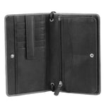 Leather Wallet/Organiser Bag - Black