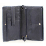 Leather Wallet/Organiser Bag - Light Blue