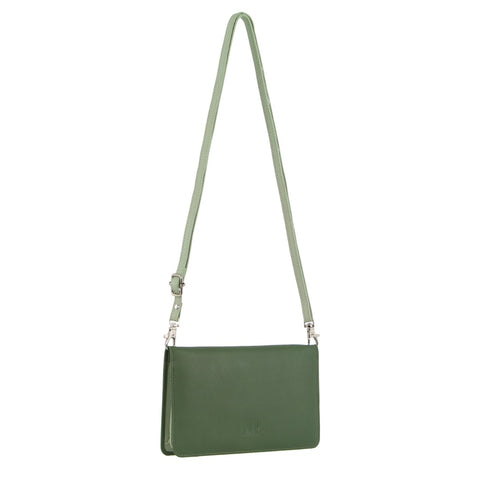 Leather Wallet/Organiser Bag - Green
