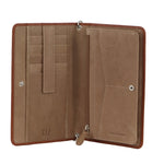 Leather Wallet/Organiser Bag - Tan