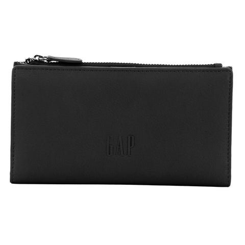 Leather Slimline Bi-Fold Wallet - Black