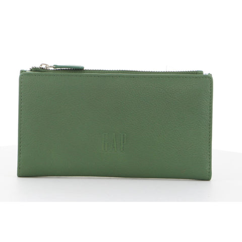 Leather Slimline Bi-Fold Wallet - Green