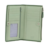 Leather Slimline Bi-Fold Wallet - Green