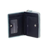 Leather Ziparound Wallet - Light Blue