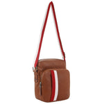 Men's Leather Crossbody Bag - Tan