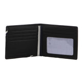 Mens Leather Slimline Bi-Fold Wallet - Black