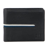 Mens Leather Bi-Fold Flap Wallet - Black