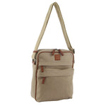 Unisex Canvas Travel Cross-Body Bag - Khaki