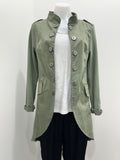 Suzy D Plain Military Jacket - Light Olive