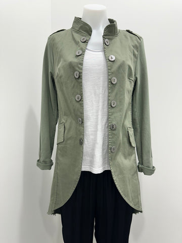Suzy D Plain Military Jacket - Light Olive