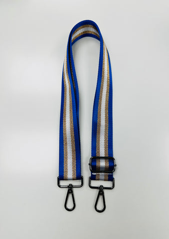 Fashion Bag Strap - Blue/Gold Stripe