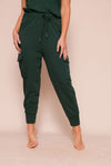 Suzy D Josephine Jersey Cargo Jogger - Bottle Green