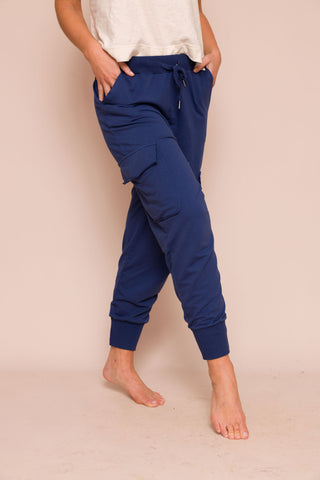 Suzy D Josephine Jersey Cargo Jogger - Blue