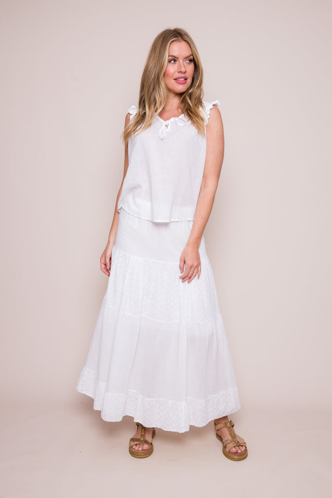 Suzy D Joslyn Broderie Anglaise Maxi Skirt - White – Tom & Bridget Boutique