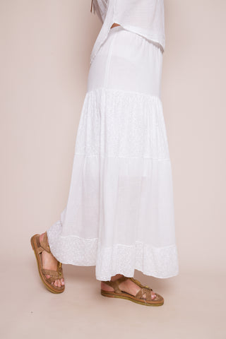 Suzy D Joslyn Broderie Anglaise Maxi Skirt - White