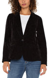 Liverpool Fitted Blazer - Black Velvet
