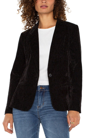 Liverpool Fitted Blazer - Black Velvet