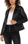 Liverpool Notch Collar Blazer - Coated Black