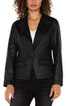Liverpool Notch Collar Blazer - Coated Black