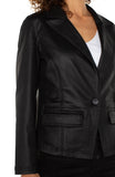 Liverpool Notch Collar Blazer - Coated Black